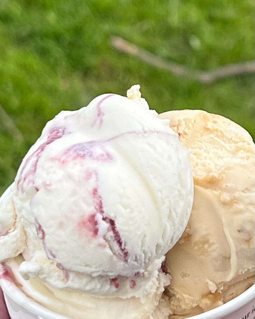 Two scoops of ice cream