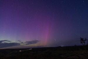 Shooting Star and Northern lights over Rosedale Abbey