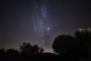 Milky Way and Perseid Meteor shower above Sutton Bank 