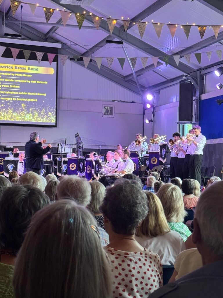 Brighouse & Rastrick Brass Band performing at the Kirkbymoorside Brass Band Summer Concert